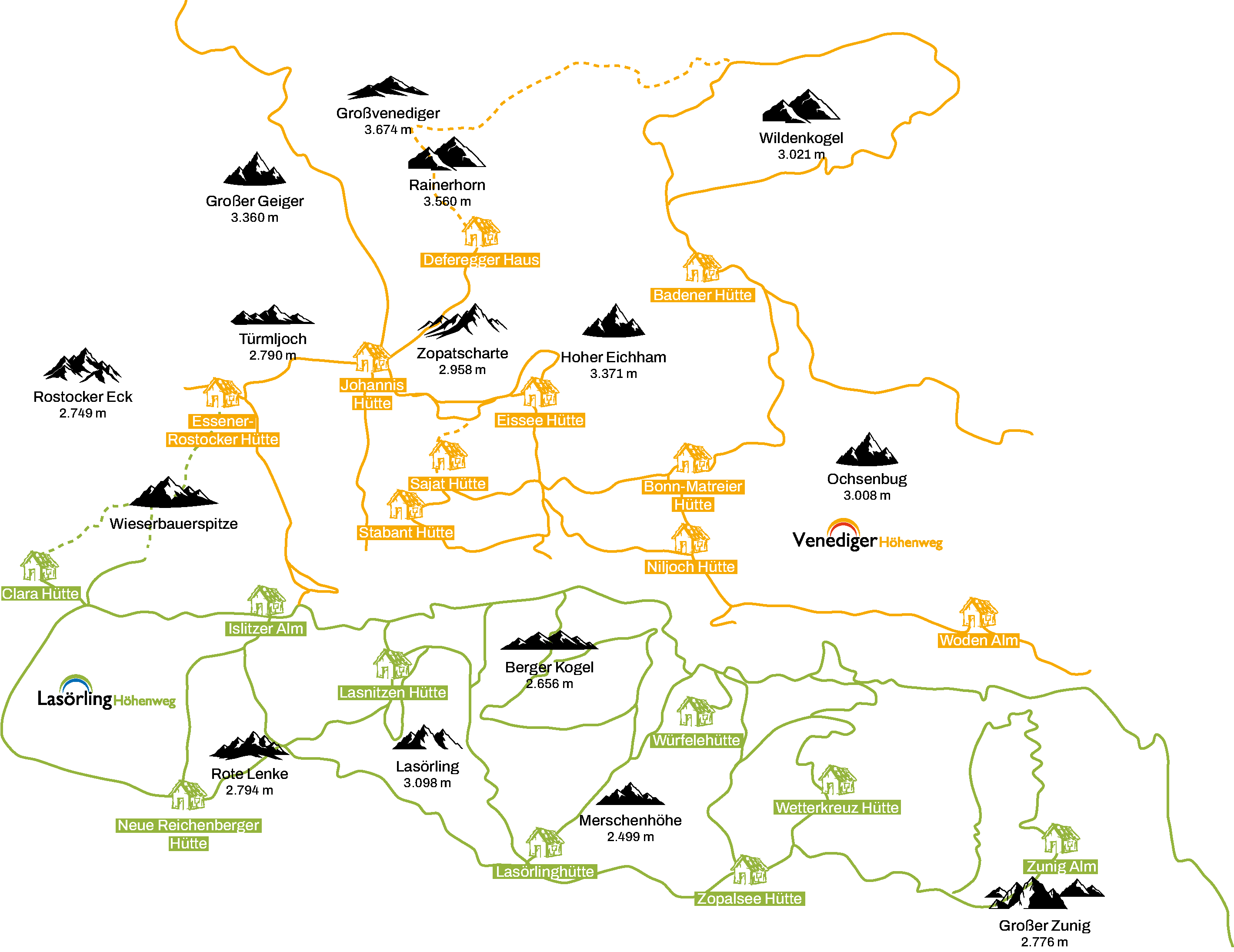 Karte Hütten